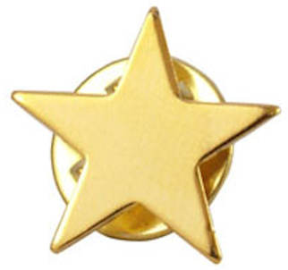 Sterling Gifts 5/8 inch Gold Star Pins, Gold Star Lapel Pin