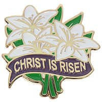 Christ is Risen Lily Lapel Pin Gold