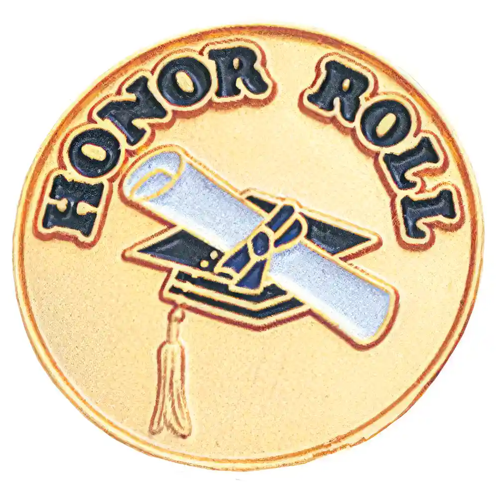 School Honor Roll Pin - Gold Tone