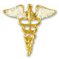 Caduceus Medical Lapel Pin With Sparkling Wings