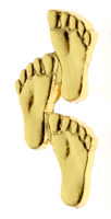 Footprints in Sand Pin - Gold