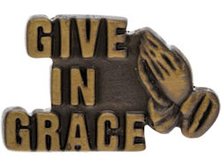 Give in Grace Pin With Praying Hands