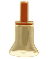 Hand Bell Pin Flat Gold