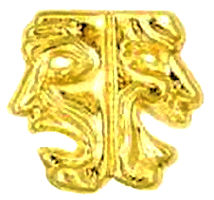 Theater Drama Mask Pin Gold