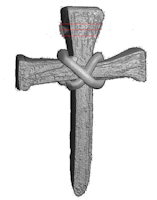  Nail Cross Pendant Pewter, Easter Cross