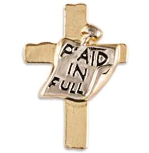 Paid In Full Cross Pin Gold