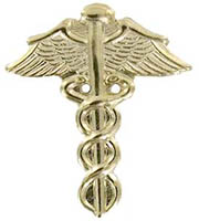 Gold Caduceus Pin - Medical Pins