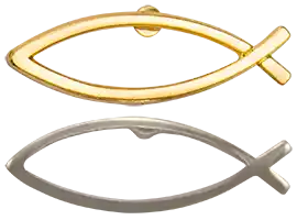 Christian Fish Pin, Ichthus Pin in Gold or Silver
