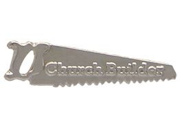 Church Builder Saw Pin Silver