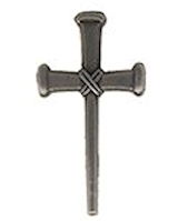 Pewter Nail Cross Pin  Easter Cross