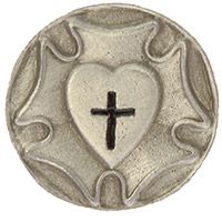 Lutheran Rose Heart Pin