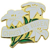 Christ is Risen Easter Lily Pin - Easter Pin - Easter Jewelry