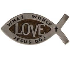 WWJD What Would Jesus Do Ichthys Pin