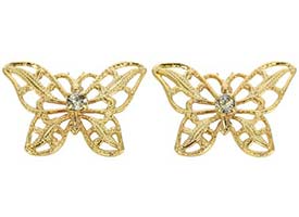 Gold Butterfly Earrings Studs