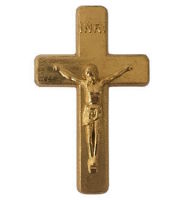 25 Crucifix Pins, Crucifix Lapel Pins - Gold or Silver