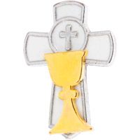 My First Communion Gold Chalice Cross Pin (Pkg of 12)