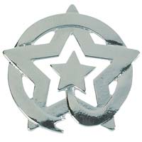 Star Circled Lapel Pins Silver - Pack of 12