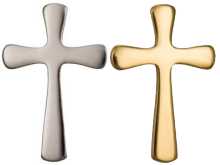 Flared Christian Cross Pin (Silver or Gold)