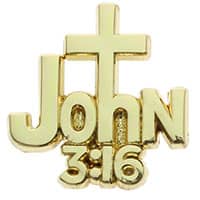 John 3:16 With Cross Lapel Pin