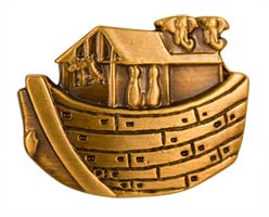 Noah's Ark Antique Gold Pin