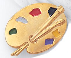 Artist Paint Palette Pin  Multi-Colored