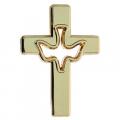 Cross with Dove Confirmation Pin Gold