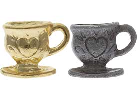 Tea Cup Pin in Gold or Silver - Tea Cup Party Favors