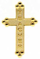 Christian Teacher Gold Cross Pins