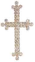 Rhinestone Budded Cross Brooch Pin 