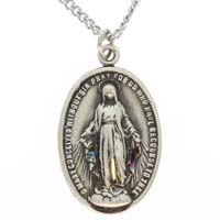 Sterling Silver Miraculous Medal Necklace