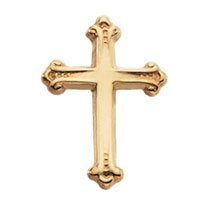 14kt Gold Budded Cross Lapel Pin