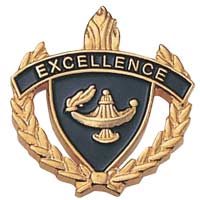 Excellence Academic Pin With Wreath Gold