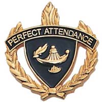 Perfect Attendance Pin With Wreath