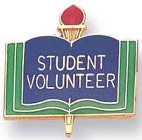 School Student Volunteer Pin Blue Gold