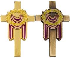 Draped Cross with Crown Of Thorns Pin - Easter Pin