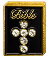 Crystal Cross Bible Pin