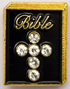 Bible Pin with Crystals