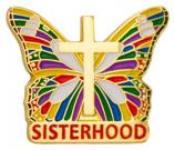 Sisterhood Butterfly Pin With Cross