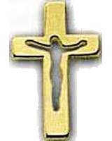 Risen Christ Crucifix Pin Gold Plated