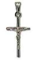 Pewter Crucifix Necklace With Stainess Steel Chain