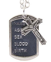 Crucifix and Dog Tag Necklace
