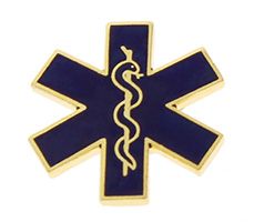 Emergency Medical Pin Gold Blue