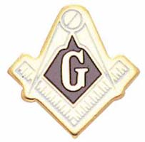 Gold and Enamel Masonic Lapel Pin