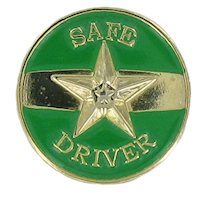 Safe Driver Pin Gold Green