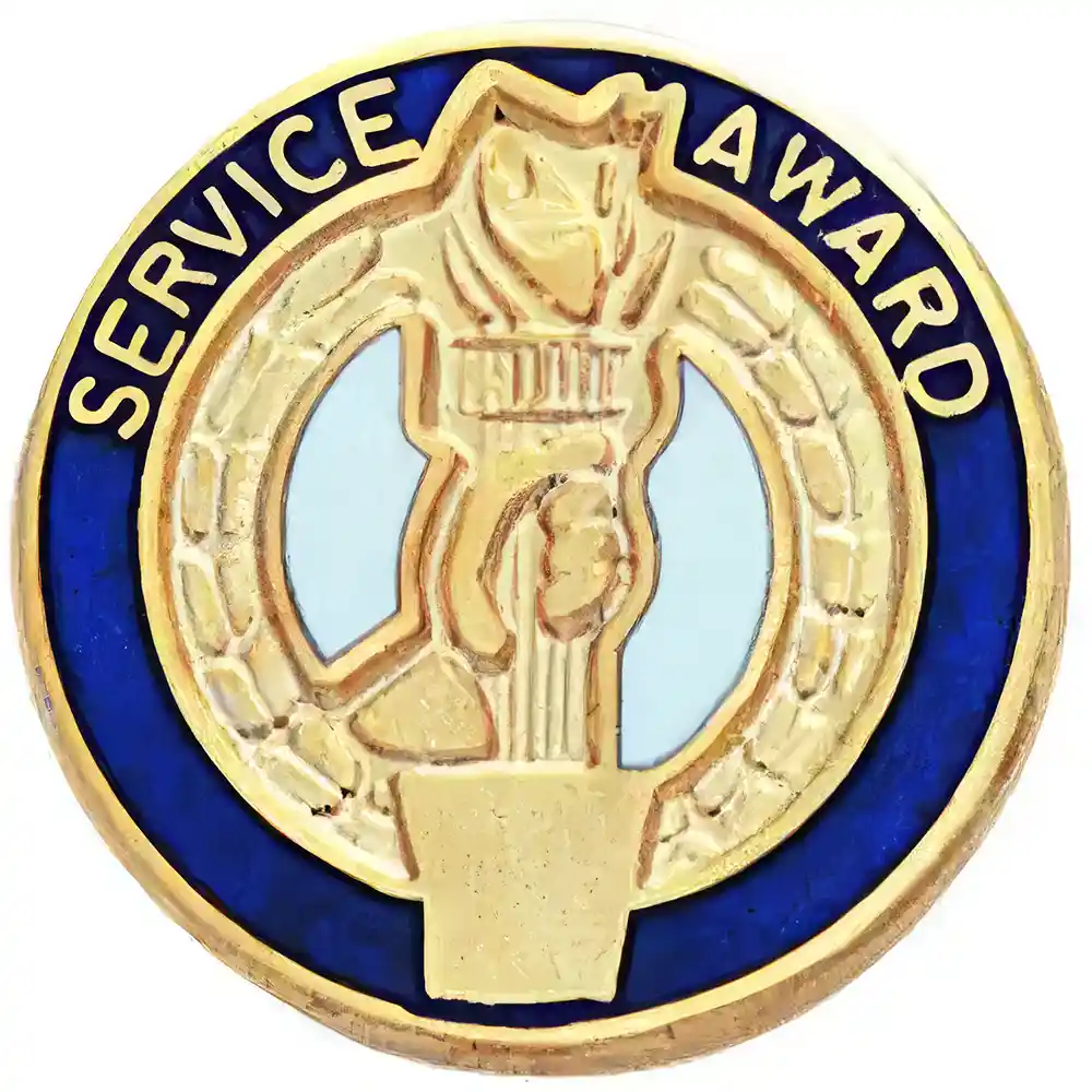 Service Award Pin Gold Plated