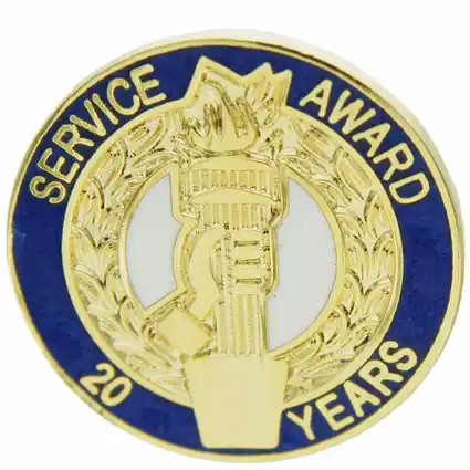 thumbnail interactive-video image 1 of 20 Years Of Service Blue Citation Bar Lapel Pin – The Pin People 1 of 3