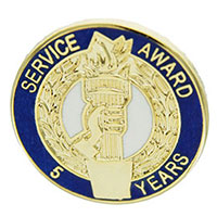 Service Award Pin with Number of Years of Service 5-30