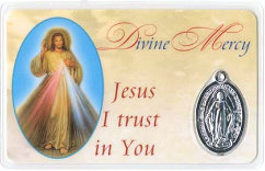 Divine Mercy Trust in You Holy Card With Medal