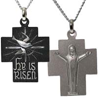 He Is Risen Necklace, Easter Cross Necklace