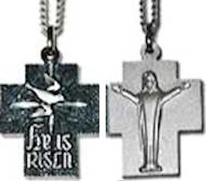 Risen Cross Pewter Necklace 2 Sided